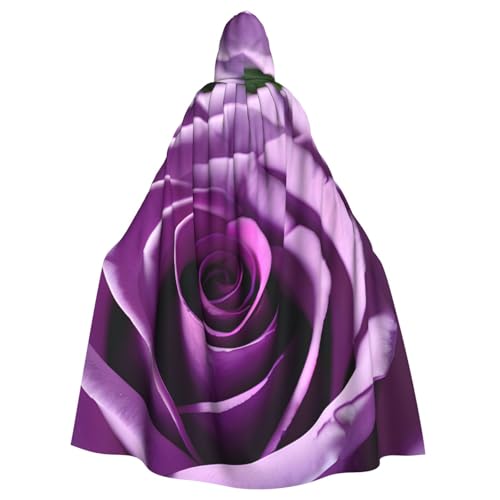 LNEMYQRS Purple Rose Halloween Kapuzenumhang für Erwachsene – Economy-Umhang für Männer und Frauen, Rollenspiel-Kostüme von LNEMYQRS