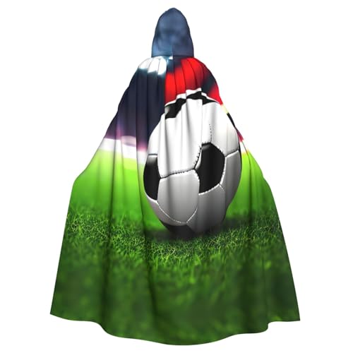 LNNIUK Kapuzenmantel mit Fußball-Motiv, langer Umhang, Cosplay, Kostüm, Halloween, Hexe, Cosplay, Robe für Männer und Frauen von LNNIUK