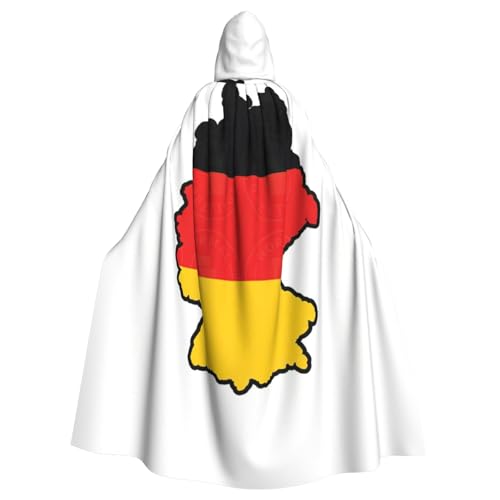 LNNIUK Umhang mit Kapuze und deutscher Flagge, langer Umhang, Cosplay, Kostüm, Halloween, Hexe, Cosplay, Robe für Männer und Frauen von LNNIUK