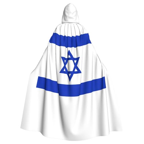 LNNIUK Umhang mit Kapuze und israelischer Flagge, langer Umhang, Cosplay-Kostüm, Halloween, Hexe, Cosplay, Robe für Männer und Frauen von LNNIUK