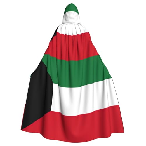 LNNIUK Umhang mit kuwaitischer Flagge, langer Umhang, Cosplay-Kostüm, Halloween, Hexe, Cosplay, Robe für Männer und Frauen von LNNIUK