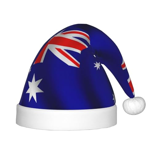 LNNIUK Weihnachtsmütze mit australischer Flagge, Weihnachtsmannmütze, Weihnachtsmütze für Weihnachtsdekoration, Partyzubehör von LNNIUK