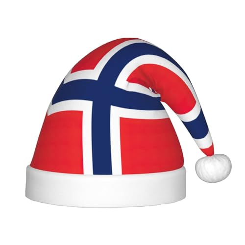 LNNIUK Weihnachtsmütze mit norwegischer Flagge, Weihnachtsmannmütze, Weihnachtsmütze für Weihnachtsdekoration, Partyzubehör von LNNIUK