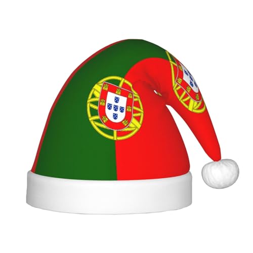 LNNIUK Weihnachtsmütze mit portugiesischer Flagge, Weihnachtsmannmütze, Weihnachtsmütze für Weihnachtsdekoration, Partyzubehör von LNNIUK