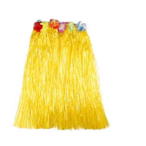 LNNXSZ Hawaii Hula Set 1set Kunststoff Fasern Frauen Gras Röcke Hula-Rock Hawaiian Kostüme 30CM/40/CM60CM/80cm Damen Kleid Up Festliche Party Supplies (Color : Yellow, Size : 60cm) von LNNXSZ