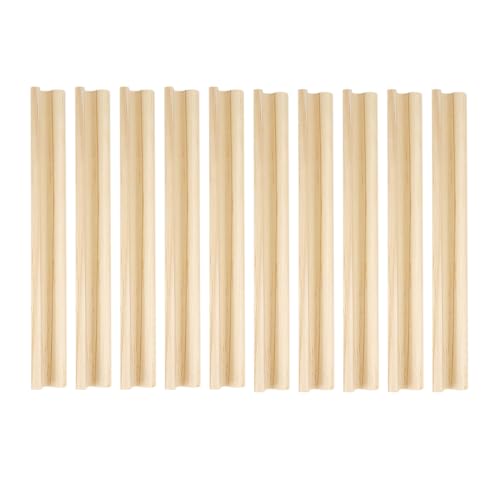 LNQ LUNIQI Holz Domino Halter, 10 Stück Domino Spiel Ständer, 19cm Domino Tablett Spielezubehör Domino Racks für Mexikanischer Zug Mahjong Fliesen, Helle Holzfarbe von LNQ LUNIQI