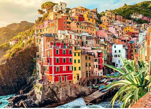 1000 Teile Cinque Terre Puzzle, Heimdekoration, Puzzlespiele für Erwachsene, Familienspaß, Bodenpuzzle, Lernspielzeug für Erwachsene, 26 x 38 cm von LNTYW