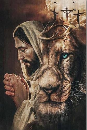 1000 Teile Puzzle „Jesus und Löwe“ für Erwachsene, Papierpuzzle, Kunst, DIY-Spielzeug, Geschenk, unterhaltsames, anspruchsvolles Lerngeschenk, Kunst, Wohnkultur, 50 x 70 cm von LNTYW