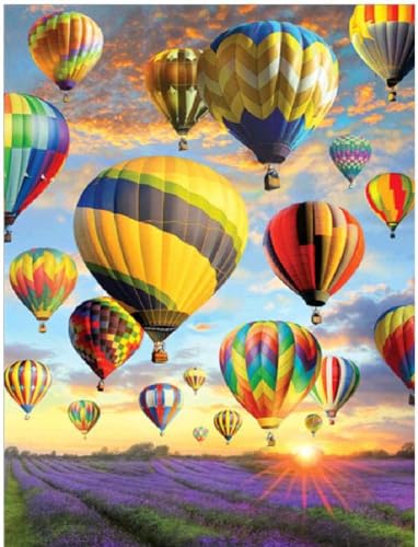 1000 Teile Puzzle Puzzle für Erwachsene Papierpuzzle Heißluftballon Heißluftballon und Lavendel Lernspielzeug für Erwachsene und Erwachsene 26 x 38 cm von LNTYW