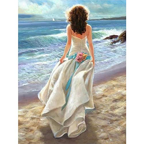 1000-teiliges Puzzle für Erwachsene, Erwachsenenpuzzle Frau am Meer, Landschaftspuzzle, Kinderpuzzle, 26 x 38 cm von LNTYW