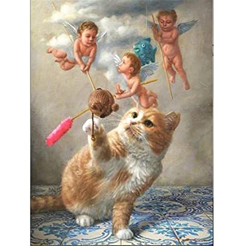 1000-teiliges Puzzle für Erwachsene – Engel und Katze, 1000-teiliges Puzzle, Bodenpuzzle für Kinder und Erwachsene, 26 x 38 cm von LNTYW