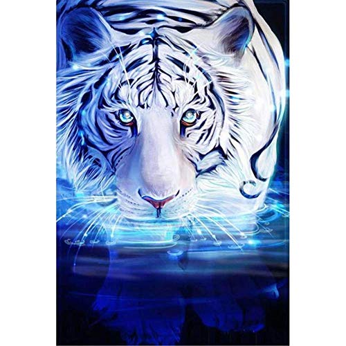 1000-teiliges Puzzle für Erwachsene – Weißer Tiger läuft im Wasser, Puzzle 26 x 38 cm von LNTYW