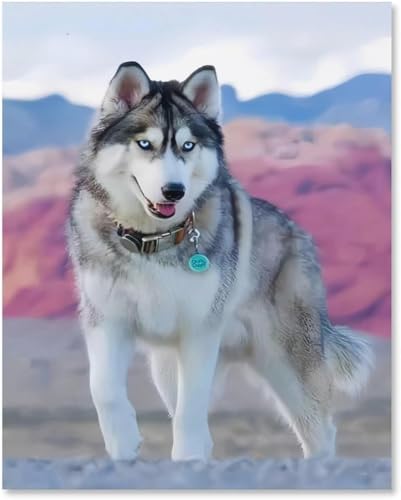 2000 Teile Puzzle für Erwachsene Puzzle für Erwachsene Husky-Hund Kunstwerk Intellektuelles Lernspielzeug Geschenke70x100cm von LNTYW