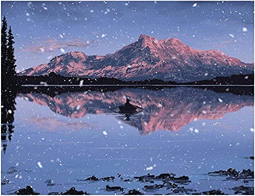 Lake Mountain Boat Poster PaperJigsaw Puzzle 2000 Teile Spielzeug für Erwachsene Dekompressionsspiel F70x100cm von LNTYW