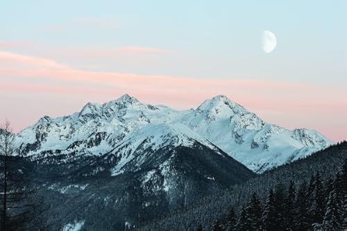 Mond auf dem Berg – 1000-teiliges Papierpuzzle – Eine kreative Herausforderung für Erwachsene, Familie, Freunde 50 x 70 cm von LNTYW