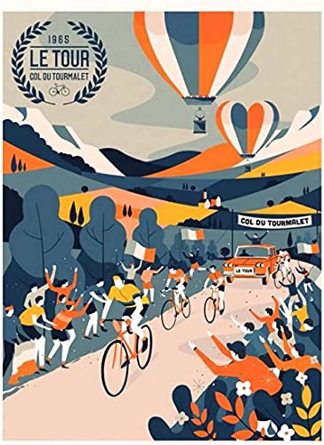 PaperJigsaw Puzzle 1000 Teile Fahrradtour Frankreich Poster Erwachsene Kinder Spielzeug Dekompressionsspiel26x38cm von LNTYW