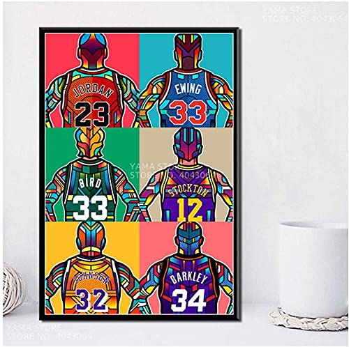 Puzzle 1000 Teile Basketball Legend Michael Jordan Larry Bird Super Star MVP Wandkunstpapier Für Erwachsene Kinder Spiele Lernspielzeug26x38cm von LNTYW