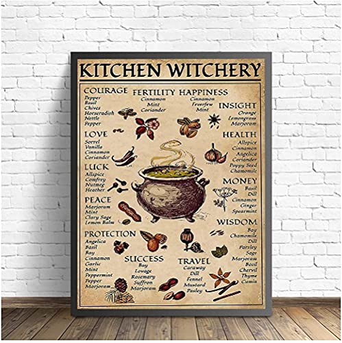 Puzzle 1000 Teile Küche Witchery Lustige Retro Poster WandkunstpapierErwachsene Spielzeug Dekompressionsspiel26x38cm von LNTYW