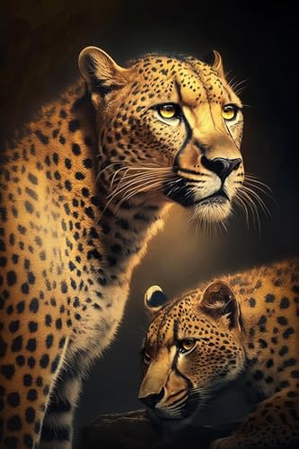 Puzzle 1000 Teile Leoparden-Puzzle für Erwachsene, schwieriges und Cooles Papier-Puzzle, Leoparden-Fantasie-Puzzle, 50 x 70 cm von LNTYW