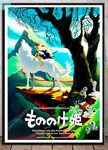 Puzzle 1000 Teile Prinzessin Mononoke Kunst Poster Japan Anime PapierFür Erwachsene Kinder Spiele Lernspielzeug50x70cm von LNTYW