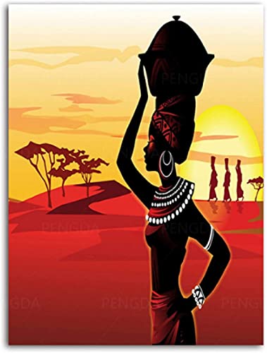 Puzzle 1000 Teile Sunrise Glow African Woman Poster Art for PaperErwachsene Spielzeug Dekompressionsspiel50x70cm von LNTYW