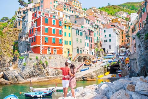 Puzzle 1000 Teile für Erwachsene, Touristen mit malerischer Aussicht auf Riomaggiore, Cinque Terre, Ligurien, Italien, Papierpuzzle, zusammen, Geschenke ... 50 x 70 cm von LNTYW