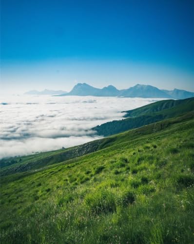 Puzzle 1000 Teile für Erwachsene und Kinder ab 10 Jahren – Berge, Gipfel, Wolken, 26 x 38 cm von LNTYW