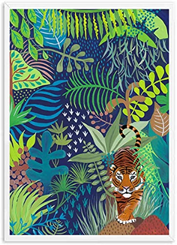 Puzzle 2000 Teile Faultier AFFE Tiger Dschungel Nordischer Regenwald Baum Nordisches PapierFür Erwachsene Kinder Spiele Lernspielzeug70x100cm von LNTYW