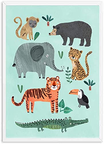 Puzzle 2000 Teile Tiger Panda Leopard Papagei Dschungel Nordic PaperFür Erwachsene Kinder Spiele Lernspielzeug70x100cm von LNTYW