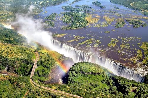 Puzzle 2000 Teile Victoria Falls in Simbabwe Papierpuzzle für Erwachsene Große Puzzles für Erwachsene 70 x 100 cm von LNTYW