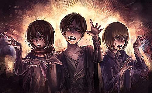 Puzzles 1000 Teile für Erwachsene Anime Attack On Titan Pädagogisches intellektuelles Dekompressionsspielzeug Spaß Familienspiel für Kinder Erwachsene38x52cm von LNTYW