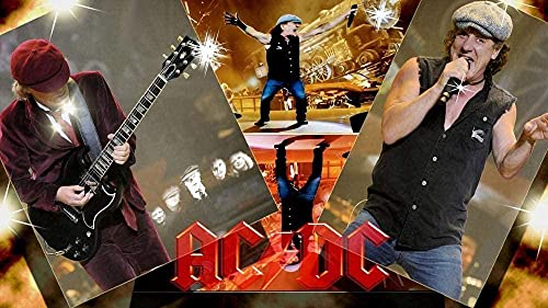 Puzzles für Erwachsene 1000 Teile ACDC Rockband Puzzles für Kinder Lernspielzeug Intellektuelles Spiel Geschenk Teens DIY Home Entertainment26x38cm von LNTYW