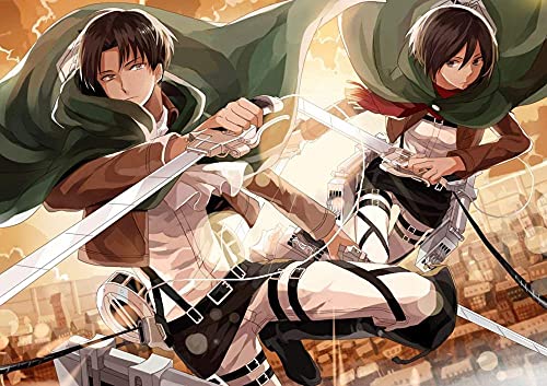 Puzzles für Erwachsene 1000 Teile Anime Attack On Titan Puzzles für Kinder Lernspielzeug Intellektuelles Spiel Geschenk Teens DIY Home Entertainment50x70cm von LNTYW