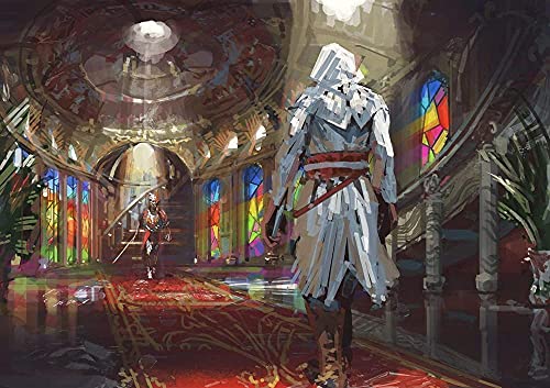 Puzzles für Erwachsene 1000 Teile Assassins Creed Puzzles für Kinder Lernspielzeug Intellektuelles Spiel Geschenk Teens DIY Home Entertainment38x52cm von LNTYW