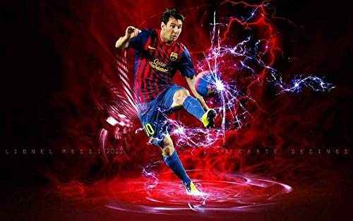 Puzzles für Erwachsene 1000 Teile Fußball FC Messi Puzzles für Kinder Lernspielzeug Intellektuelles Spiel Geschenk Teens DIY Home Entertainment Spielzeug26x38cm von LNTYW