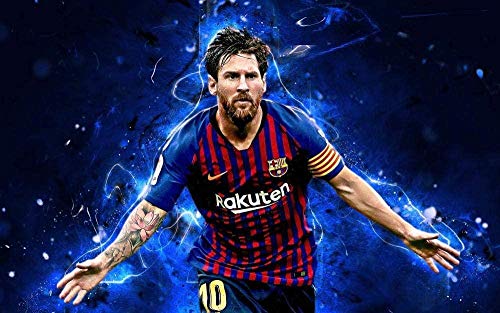 Puzzles für Erwachsene 1000 Teile Fußball FC Messi Puzzles für Kinder Lernspielzeug Intellektuelles Spiel Geschenk Teens DIY Home Entertainment26x38cm von LNTYW