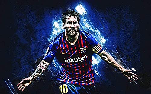 Puzzles für Erwachsene 1000 Teile Fußball FC Messi Puzzles für Kinder Lernspielzeug Intellektuelles Spiel Geschenk Teens DIY Home Entertainment26x38cm von LNTYW