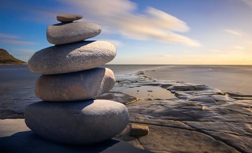 Seaside Stones - 1000 Teile Papierpuzzle - EIN Geschicklichkeitsspiel für die ganze Familie, eine tolle Geschenkidee26x38cm von LNTYW