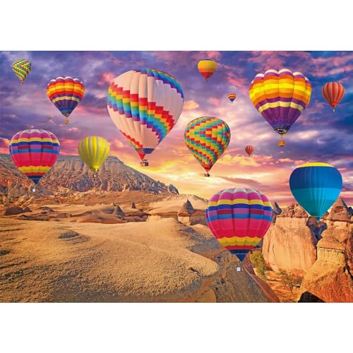 Wüsten-Heißluftballon-Puzzle für Erwachsene, 1000 Teile, Heimdekorationsspiele, Familienspaß, Bodenpuzzle, Lernspielzeug, 26 x 38 cm von LNTYW