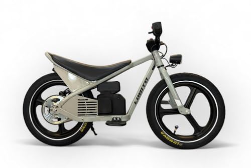 Lobito Mini-Elektromotorrad für Kinder von 5-10 Jahren – Motor mit 150 W, Höchstgeschwindigkeit 15 km/h, Autonomie von 15 km, hydraulische Bremsen und LED-Licht, kompakt, sicher und lustig (grau) von LOBITO