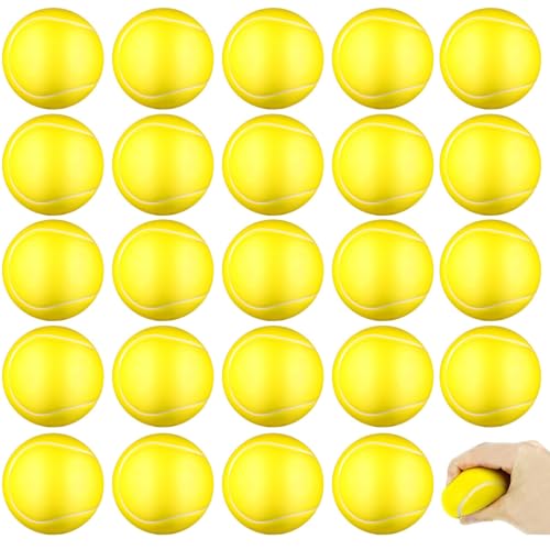 24 Pcs Mini Sportbälle,Antistressball,Mini Fußball,Stress Bälle,Mini Schaum Stressabbau Bälle,Stressabbau Spielzeug,Anti Stress Spielzeug Bälle,Squeeze Bälle (Tennis) von LOEPENLE