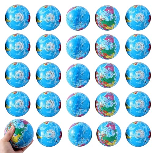 24 Stück Antistressball Weltkugel,5CM Stressball Globus Klein,Anti Stress Bälle,Anti Stress Spielzeug Bälle,Mini Globus Kinder Stressball für Kinder Erwachsene 24 Stück Antistressball Weltkugel,5CM Stressball Globus Klein,Anti Stress Bälle,Anti Stress Spielzeug Bälle,Mini Globus Kinder Stressball für Kinder Erwachsene von LOEPENLE