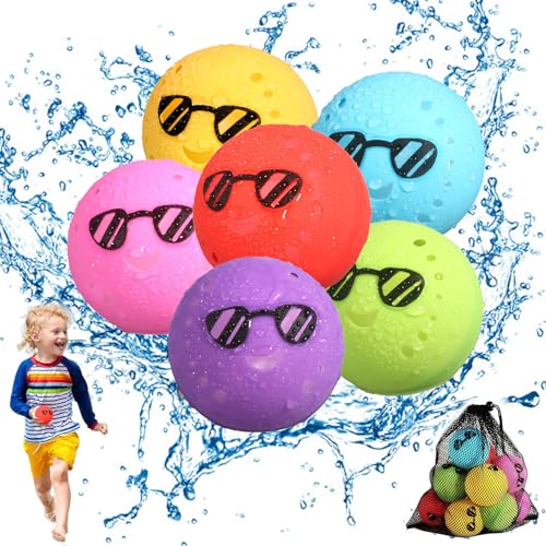 6 Stück Wasserbomben Wiederverwendbar,Wiederverwendbare Wasserballons,Wasserbomben Silikon,Silikon Wasserballons Wasserspielzeug Kinder,Eine Sekunde Schnellfüller Wasserbomben Set von LOEPENLE