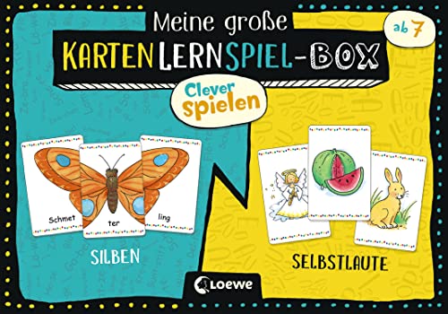 Clever Spielen - Meine große KartenLernSpiel-Box - Silben/Selbstlaute: Kartenspiel zum Lesenlernen für Kinder ab 7 Jahre von LOEWE