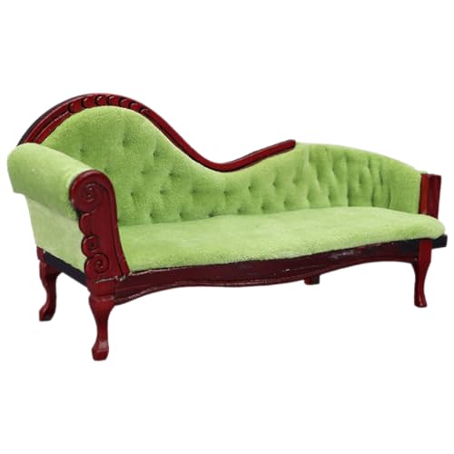 LOGOFUN Puppenhaus Prinzessin Couch Mini Lounge Sofa Modell Vintage Tiny Sofa Stuhl Miniarure Wingback Stuhl für Puppenhaus Wohnzimmer Möbel Zubehör von LOGOFUN