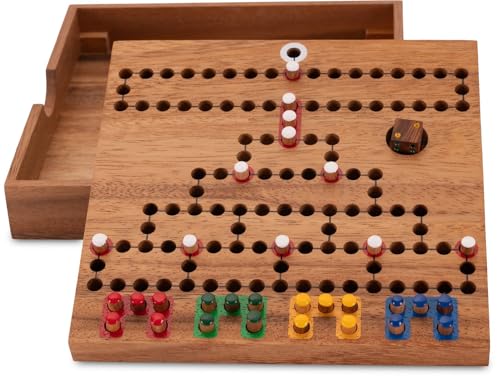 LOGOPLAY Blockade Reisespiel im Holzkasten - 18cm x 18cm - Würfelspiel - Strategiespiel - Gesellschaftsspiel - Brettspiel aus Holz im Holzkasten LOGOPLAY Blockade Reisespiel im Holzkasten - 18cm x 18cm - Würfelspiel - Strategiespiel - Gesellschaftsspiel - Brettspiel aus Holz im Holzkasten von LOGOPLAY