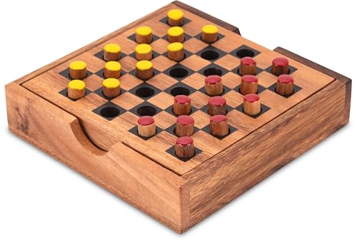 LOGOPLAY Dame - Checkers - Strategiespiel - Denkspiel - Brettspiel aus Holz mit rot/Gelben Steckern LOGOPLAY Dame - Checkers - Strategiespiel - Denkspiel - Brettspiel aus Holz mit rot/Gelben Steckern von LOGOPLAY