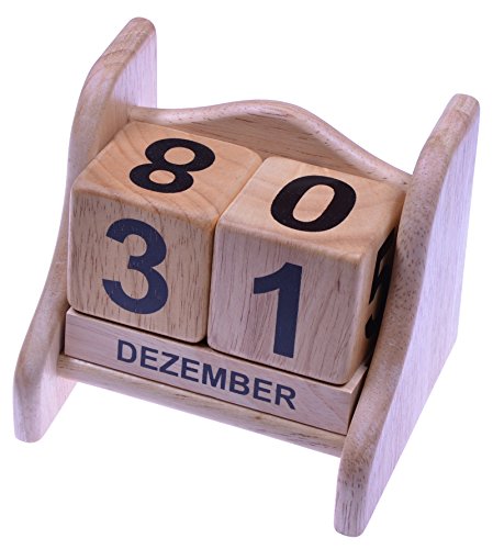 LOGOPLAY Ewiger Kalender Gr. L - Dauerkalender - aus edlem Hevea Holz von LOGOPLAY