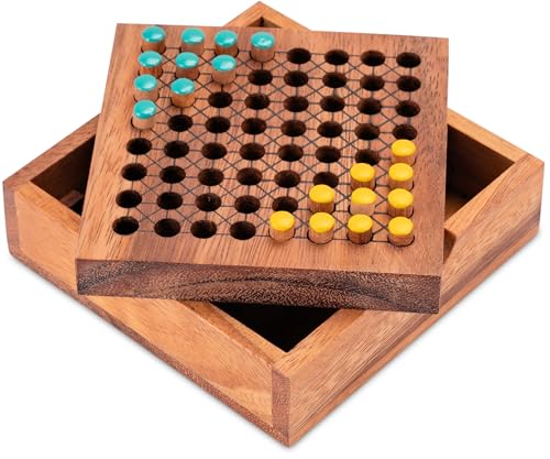 LOGOPLAY Halma Reisespiel –Grün Gelb klassisches Strategiespiel im Mini-Holzkasten für 2 Spieler LOGOPLAY Halma Reisespiel –Grün Gelb klassisches Strategiespiel im Mini-Holzkasten für 2 Spieler von LOGOPLAY