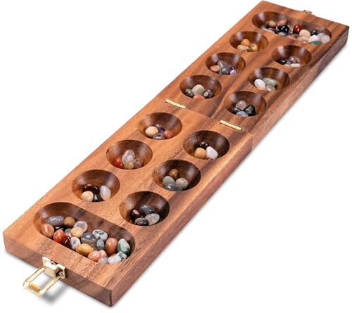 LOGOPLAY Kalaha Spiel mit Metallverschluss Groß Gold für 2 Spieler - Spielfeld 14 x 49 cm - Hus - Bao - mit Edelsteinen LOGOPLAY Kalaha Spiel mit Metallverschluss Groß Gold für 2 Spieler - Spielfeld 14 x 49 cm - Hus - Bao - mit Edelsteinen von LOGOPLAY